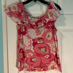 Lilly Pulitzer Cute Ruffled Shirt size Lg